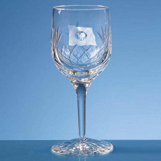 220ml Blenheim Lead Crystal Panel Wine Glass