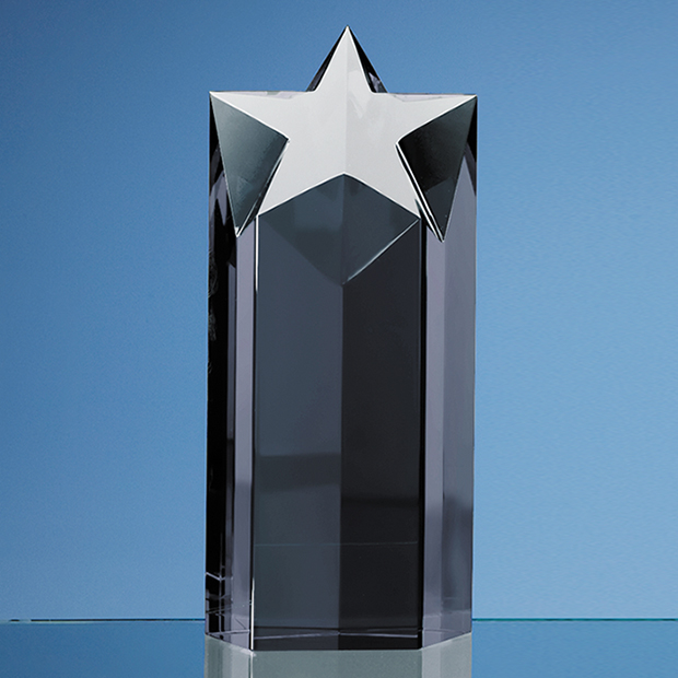 20cm Onyx Black Optic Star Column Award