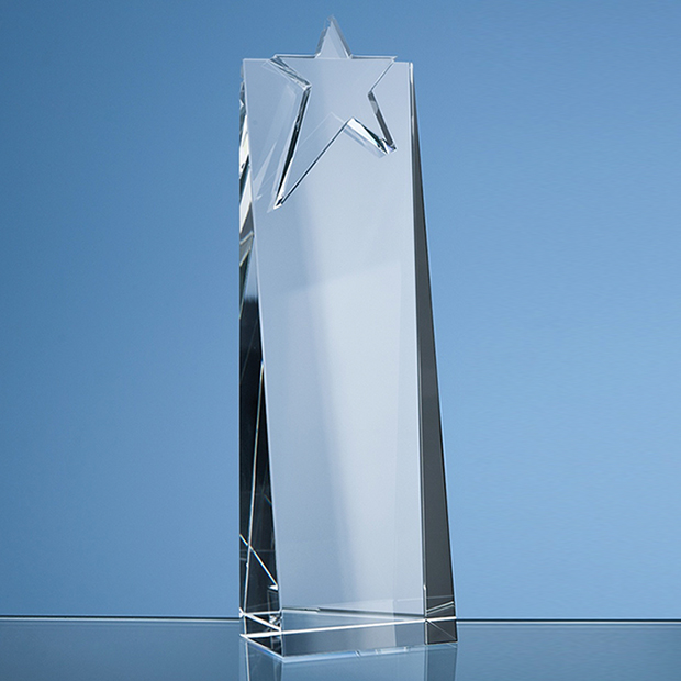 24cm Optical Crystal Star Rectangle Award