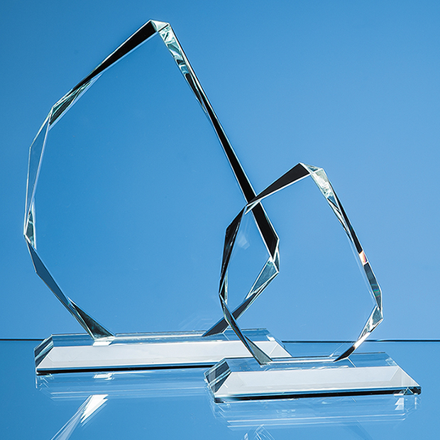 11.5cm x 15mm Clear Glass Facetted Ice Peak Award